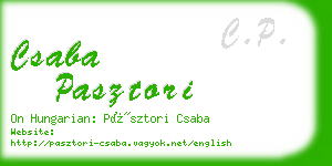 csaba pasztori business card